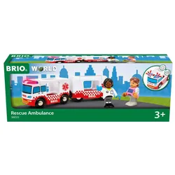 BRIO World – 36035 Rettungswagen | Zugset-Zubehör für Kinder ab 3 Jahren
