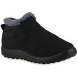 VAN HILL Damen Winter Boots Flach Gesteppt Bequem Schuhe 216543 Schwarz 39 - 39 EU