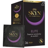 SKYN Elite Kondome (36 Stück), latexfrei, Skynfeel, für Männer, normale Größe, ultradünne und weiche Kondome, glatte gerade Form, 53 mm breit