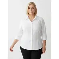 Sieh an! Bluse Klassische Bluse 3/4-Arm Weiß 56
