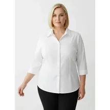 Sieh an! Bluse Klassische Bluse 3/4-Arm Weiß 56