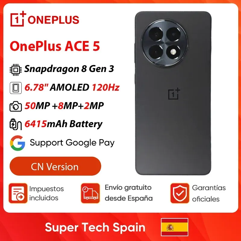 Oneplus Ace 5 5g Smartphone Snapdragon 8 Gen 3 6,78'' Amoled Display 80W Supervooc Charge 6415Mah Akku 50Mp Android 15.0 Ota