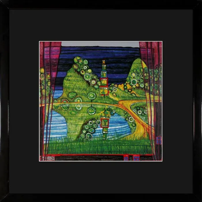 Intertrading Wandbild 65 x cm Antipode island Holz Bunt