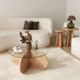 Asir Couchtisch BUBBLE 35x75 cm braun/klar - Braun