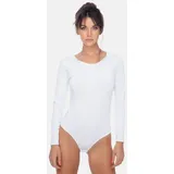 Evoni Damenbody | Overall Bodysuit mit Rundhals für Frauen | Langarm-Body in verschiedenen Farben | Optimale Alternative für Sport & Freizeit | Eleganter Jumpsuit(Large, Weiß) - L