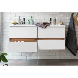 WELLTIME Waschbeckenunterschrank WELLTIME "Lucca", weiß, B:120cm H:56cm T:47cm, Schränke, Waschbeckenunterschrank, Badmöbel, Waschtisch inkl. Waschbecken, Breite 120 cm
