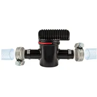 Tecuro Schlauchverbinder mit Absperrhahn ø 18 mm, mit Edelstahlschlauchschellen