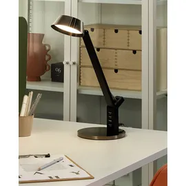 Beliani LED Schreibtischlampe CHAMAELEON mit USB-Anschluss Metall Messing