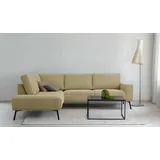 otto home Ecksofa OTTO HOME "Vosby", gold (brass), B:260cm H:85cm T:208cm, 90% polyester, 10% nylon, Sofas, Ecksofa, 260 cm, Chenille, mit dekorativer Kedernaht, Wellenunterfederung