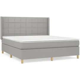 vidaXL Boxspringbett mit Matratze Hellgrau 160x200 cm Stoff1377915