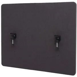 Mendler Akustik-Tischtrennwand HWC-G75, Büro-Sichtschutz Schreibtisch Pinnwand, doppelwandig Stoff/Textil ~ 60x75cm braun-grau