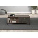 INOSIGN Couchtisch Fusion Eiche dunkel Nachbildung bronze Optik B/H/T: ca. 110x37x60 cm & Eiche, bronze