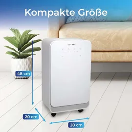 Klamer Luftentfeuchter elektrisch 12L, 100m3 Luftumwälzung pro Stunde, 280W starker Raumentfeuchter, Entfeuchter mit bis zu 2 Liter Fassungsvermögen