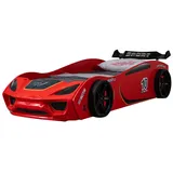 Autobett TURBO V2 Rot Kinderbett im Rennwagen-Design mit Lattenrost