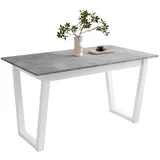 Lookway Esstisch, Grau, Holzwerkstoff, 8-Sitzer, Rechteckig,Rechteckig, 80x77x140 cm, Hergestellt in Europa, Esszimmer, Tische, Esstische
