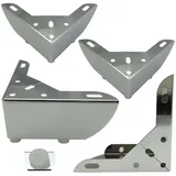 Euro Tische 4er Set Möbelfuß Design in Chrom 11 cm