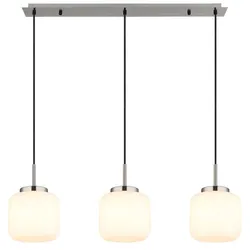 Pendelleuchte Hängelampe Deckenleuchte Esszimmerlampe Metall Glas 3-Flammig