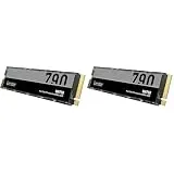 Lexar NM790 2TB SSD, PCIe Gen4x4 NVMe 1.4 M.2 2280 SSD, Bis zu 7 400MB/s Lesen, 6 500MB/s Schreiben, Solid-State-Laufwerk für PS5, PC, Laptop und Gamer (Packung mit 2)