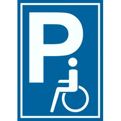 Behinderten Parkplatz Schild Rollstuhlfahrer Parkplatz A4 Rückseite selbstklebend
