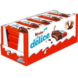 Ferrero Kinder Delice, mit Milchcreme & Glasur, Biskuitkuchen, einzeln verpackt, je 39 g, 20 Stück