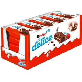 Ferrero Kinder Delice, mit Milchcreme & Glasur, Biskuitkuchen, einzeln verpackt, je 39 g, 20 Stück