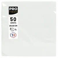 ProNappe 16x Pack 50 Cocktail-Servietten, Tissue, 2-lagig 20x20cm Weiß