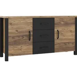 Home Affaire Sideboard "Olin WM", schwarz (appenzeller fichte, appenzeller fichte, schwarz supermatt), B:147cm H:79cm T:43cm, Sideboards, Sideboard