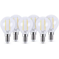 LED Glühbirne Warmweiß E14, Leuchtmittel - Glühlampe 2700K (6er Pack) Birnenform Energiesparlampe, 15.000 Stunden Lebensdauer, 2 Watt 3er Pack