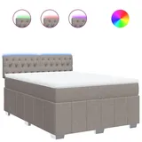vidaXL Boxspringbett mit Matratze Taupe 140x200 cm Stoff
