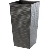 KADAX Blumentopf, aus Kunststoff, Pflanzkübel, Rattan imitation, 24 cm, Grafit