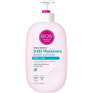 EOS Shea Better Body Lotion- Fresh & Cozy, 24-Hour Moisture Skin Care, Lightweight & Non-Greasy, Made with Natural Shea, Vegan, 16 fl oz