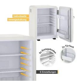 First Austria FA-5172-3-CR Mini-Kühlschrank 40 l 56,2 cm hoch Retro beige