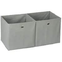 Relaxdays 6 x Aufbewahrungsbox Stoff, quadratisch, Aufbewahrung für Regal,