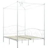 vidaXL Himmelbett-Gestell Weiß Metall 140 x 200 cm618240