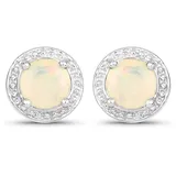 vira jewels Ohrstecker Vira Jewels Silber 925 rhodiniert mit echtem Opal 5mm 79263314-0