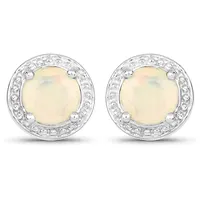 vira jewels Ohrstecker Vira Jewels Silber 925 rhodiniert mit echtem Opal 5mm 79263314-0