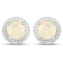 vira jewels Ohrstecker Vira Jewels Silber 925 rhodiniert mit echtem Opal 5mm 79263314-0