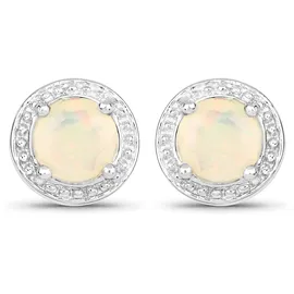 vira jewels Ohrstecker Vira Jewels Silber 925 rhodiniert mit echtem Opal 5mm 79263314-0