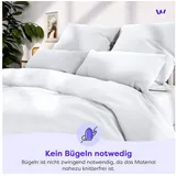 Wolkenfeld Bettwäsche 135x200 cm – Weiß - kuschlig weich & bügelfrei – ÖKO-TEX Zertifiziert – Mikrofaser Bettwäsche-Sets 1x Bettbezug 135 x 200 + 1x Kissenbezug 80x80