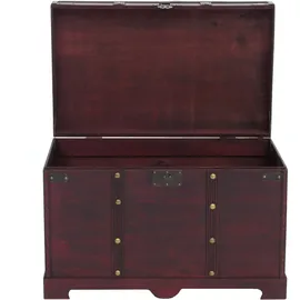 Mendler Holztruhe Holzbox Schatztruhe Valence Antikoptik 49x77x47cm ~ eckig