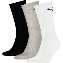 Puma Unisex Sportsocken 3er Pack Weiß/Grau/Schwarz 39-42