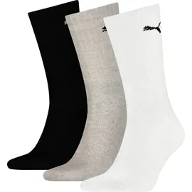 Puma Unisex Sportsocken 3er Pack Weiß/Grau/Schwarz 39-42