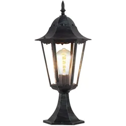 Rustikale Steh Leuchte Außen Beleuchtung ALU IP44 Sockel Lampe Laterne