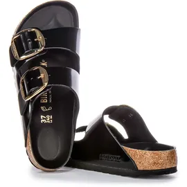Birkenstock Arizona Big Buckle Damen Ledersandalen in Schwarz – 7 UK - 40 EU - 9/9.5 US / Black - Schwarz - 40