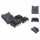 Bosch GAL 18V-20 Akku Ladegerät 10,8 - 18 V 2 A ) + 3x GBA 18 V 2,0 Ah Akku + 3x 1600Z00036 )