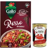 Riso Gallo Roter Vollkornreis Italienischer Reis 500g+Polpa
