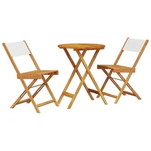 vidaXL Bistroset 3-tlg. Cremeweiß