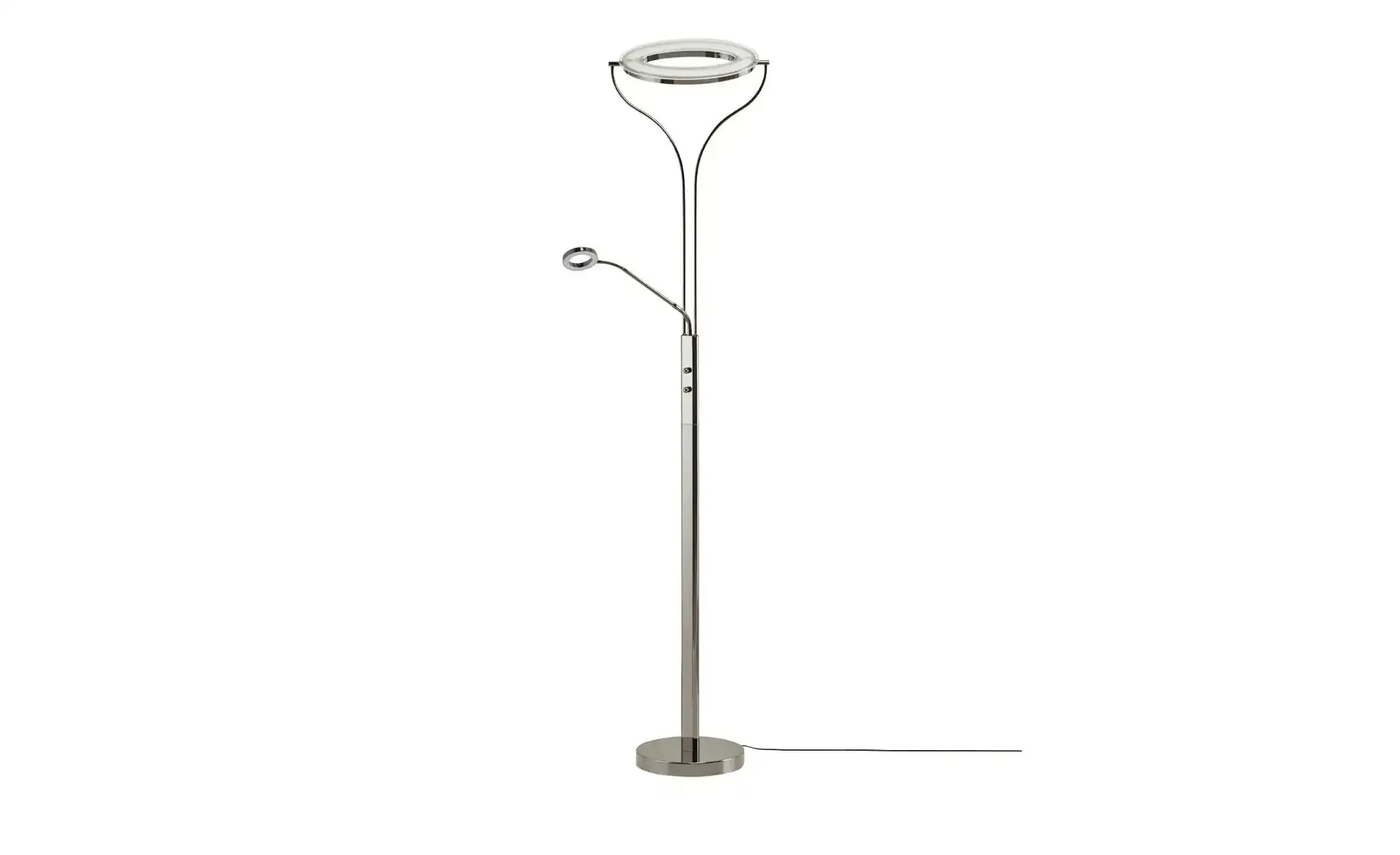 Meisterleuchten LED-Deckenfluter  2-flammig  schwarz/chrom   ¦ schwarz ¦ Maße (cm): B: 35,5 H: 180 T: 28.0