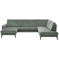 meinSofa Wohnlandschaft aus Mikrofaser Grace ¦ türkis/petrol ¦ Maße (cm): B: 337 H: 89 T: 220