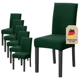 Intirilife 6x Elastischer Stuhlhusse Stuhlüberzug in GRÜN mit 38 - 45 cm Sitzfläche und 45 - 65 cm Lehnenhöhe